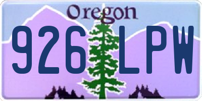 OR license plate 926LPW