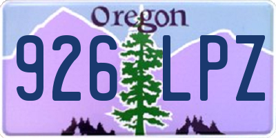 OR license plate 926LPZ