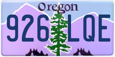 OR license plate 926LQE
