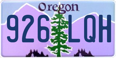 OR license plate 926LQH
