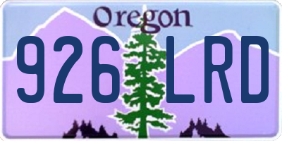 OR license plate 926LRD