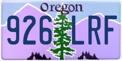 OR license plate 926LRF
