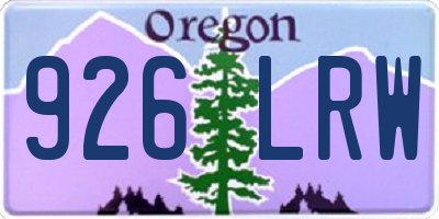 OR license plate 926LRW