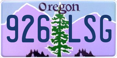 OR license plate 926LSG