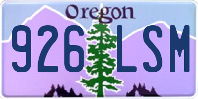 OR license plate 926LSM