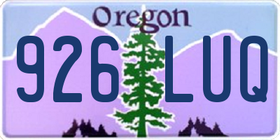OR license plate 926LUQ