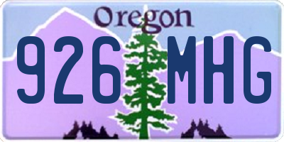 OR license plate 926MHG