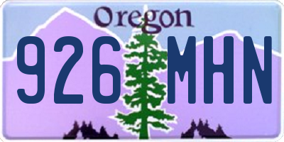 OR license plate 926MHN