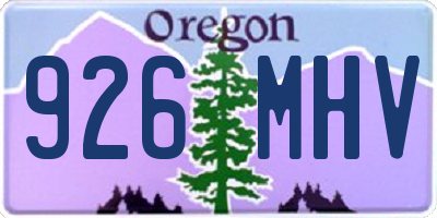 OR license plate 926MHV