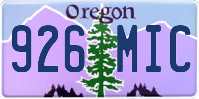 OR license plate 926MIC