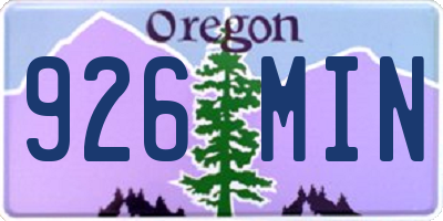 OR license plate 926MIN