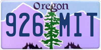 OR license plate 926MIT
