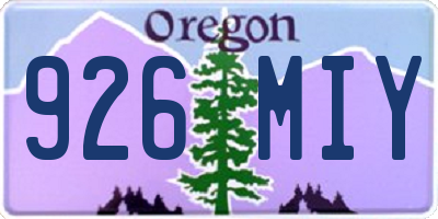 OR license plate 926MIY