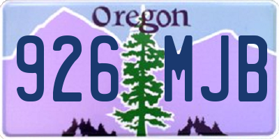 OR license plate 926MJB