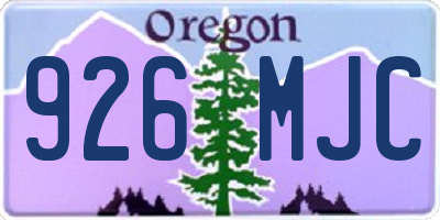 OR license plate 926MJC