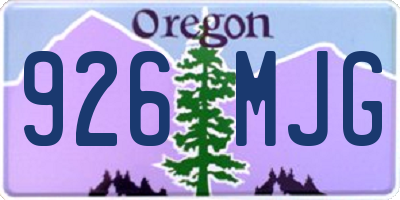 OR license plate 926MJG