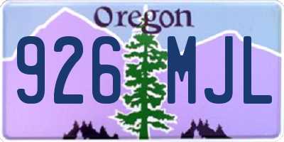 OR license plate 926MJL