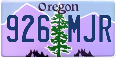 OR license plate 926MJR