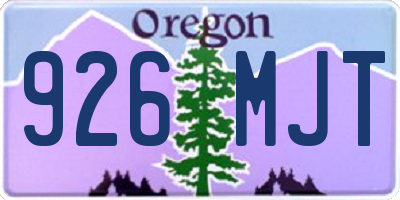 OR license plate 926MJT