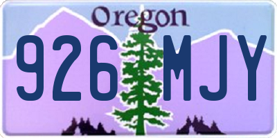 OR license plate 926MJY