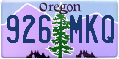 OR license plate 926MKQ