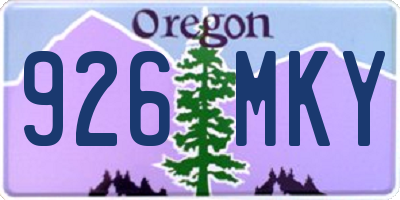 OR license plate 926MKY