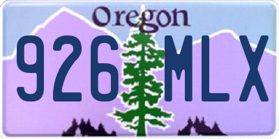 OR license plate 926MLX