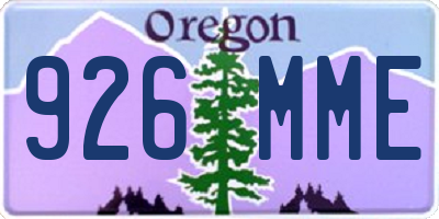 OR license plate 926MME
