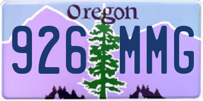 OR license plate 926MMG