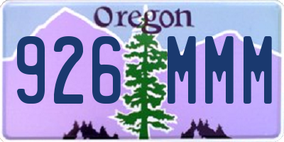 OR license plate 926MMM