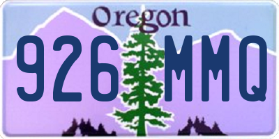 OR license plate 926MMQ