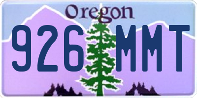 OR license plate 926MMT
