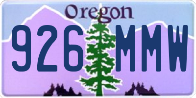 OR license plate 926MMW