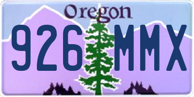 OR license plate 926MMX