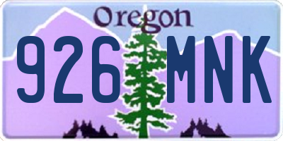 OR license plate 926MNK