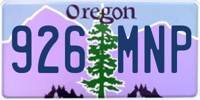 OR license plate 926MNP