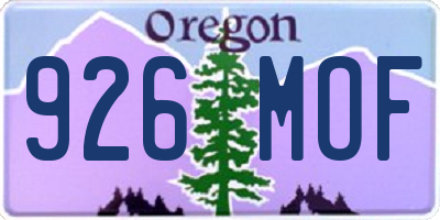 OR license plate 926MOF