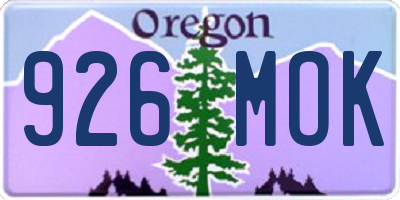OR license plate 926MOK