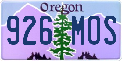 OR license plate 926MOS
