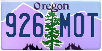 OR license plate 926MOT