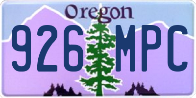 OR license plate 926MPC
