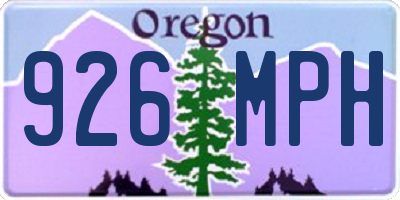 OR license plate 926MPH