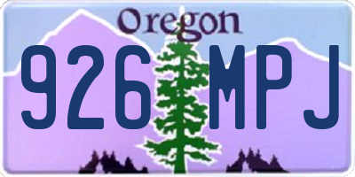 OR license plate 926MPJ