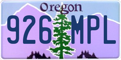 OR license plate 926MPL