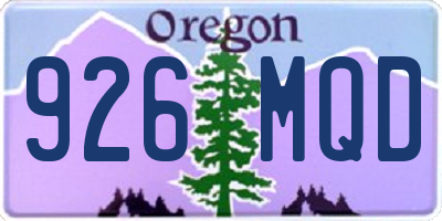 OR license plate 926MQD