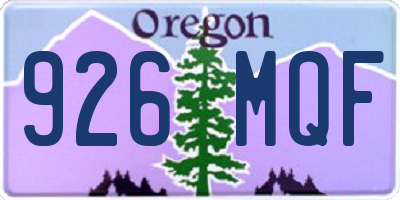 OR license plate 926MQF