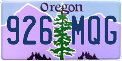 OR license plate 926MQG