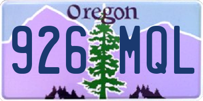 OR license plate 926MQL
