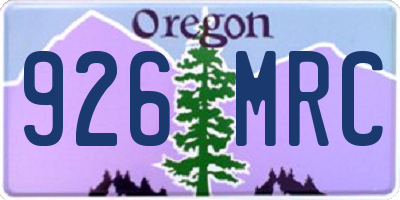 OR license plate 926MRC