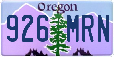 OR license plate 926MRN